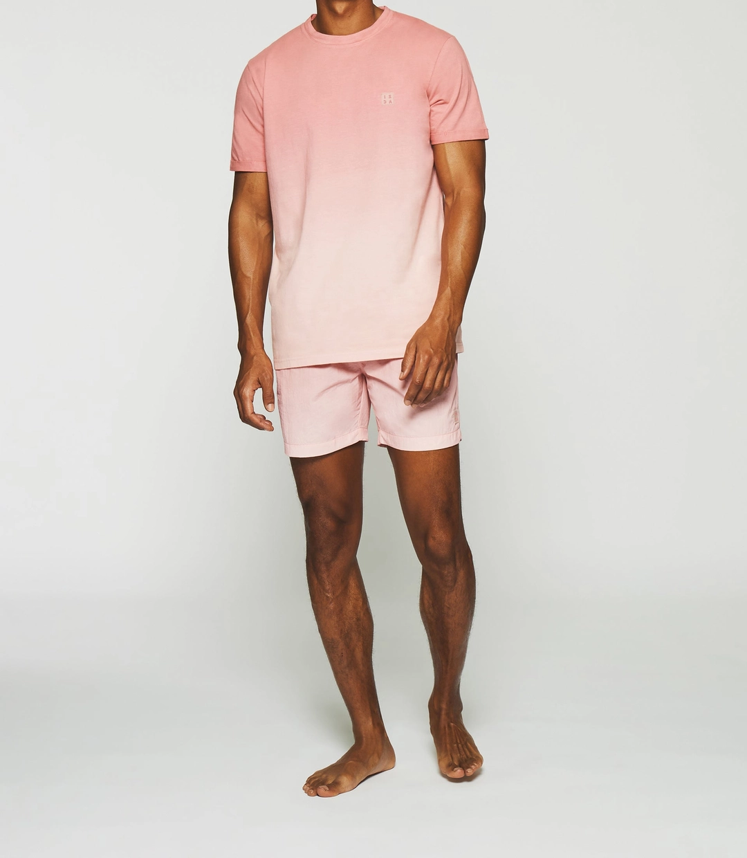 IZAC - T-shirt à manches courtes dégradé dip dye rose GUYTO
