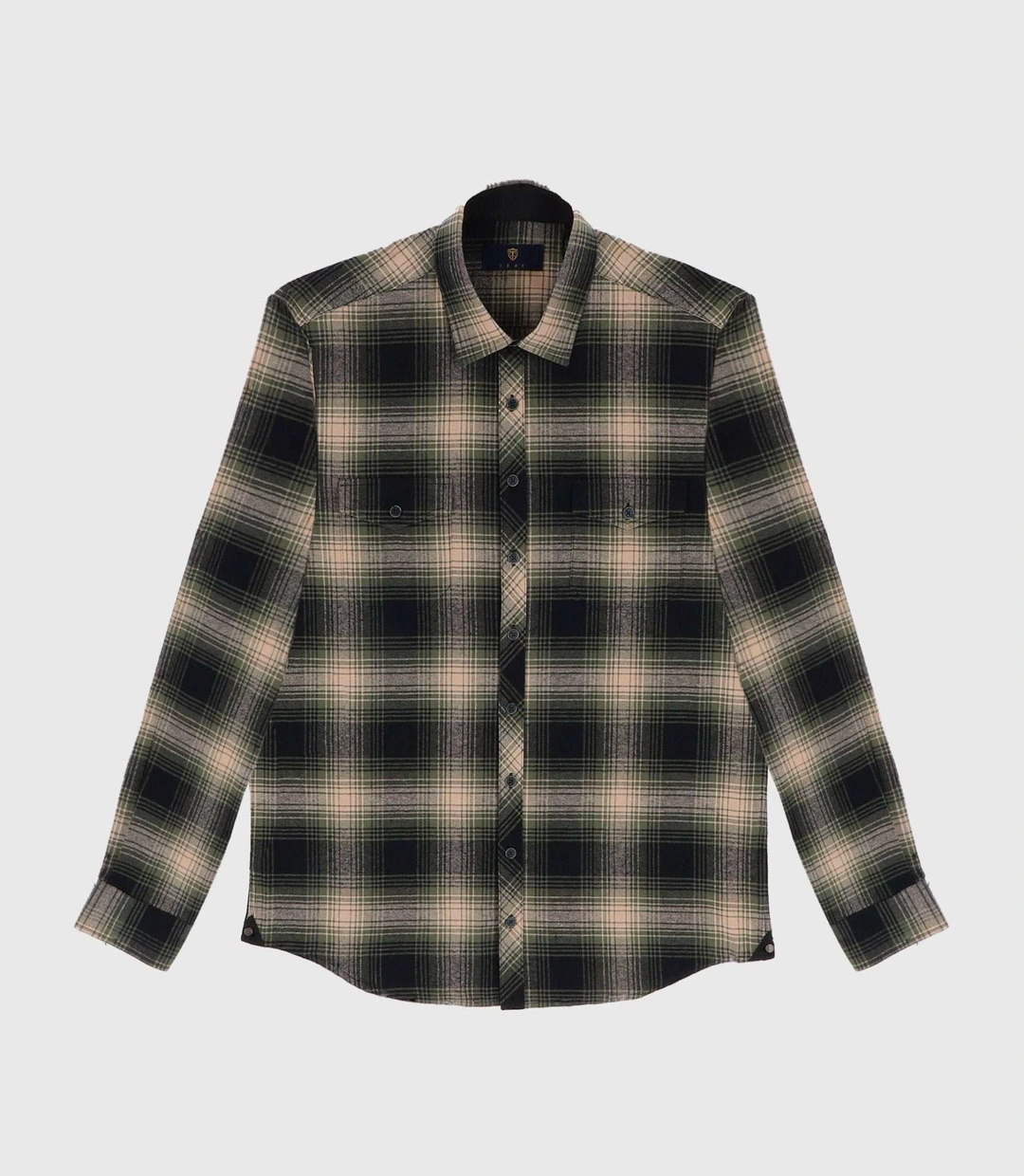 IZAC - Chemise casual à carreaux kaki JERICO