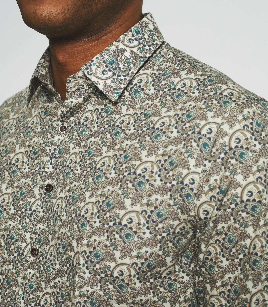 IZAC - Chemise casual à imprimé beige JOAQUIN