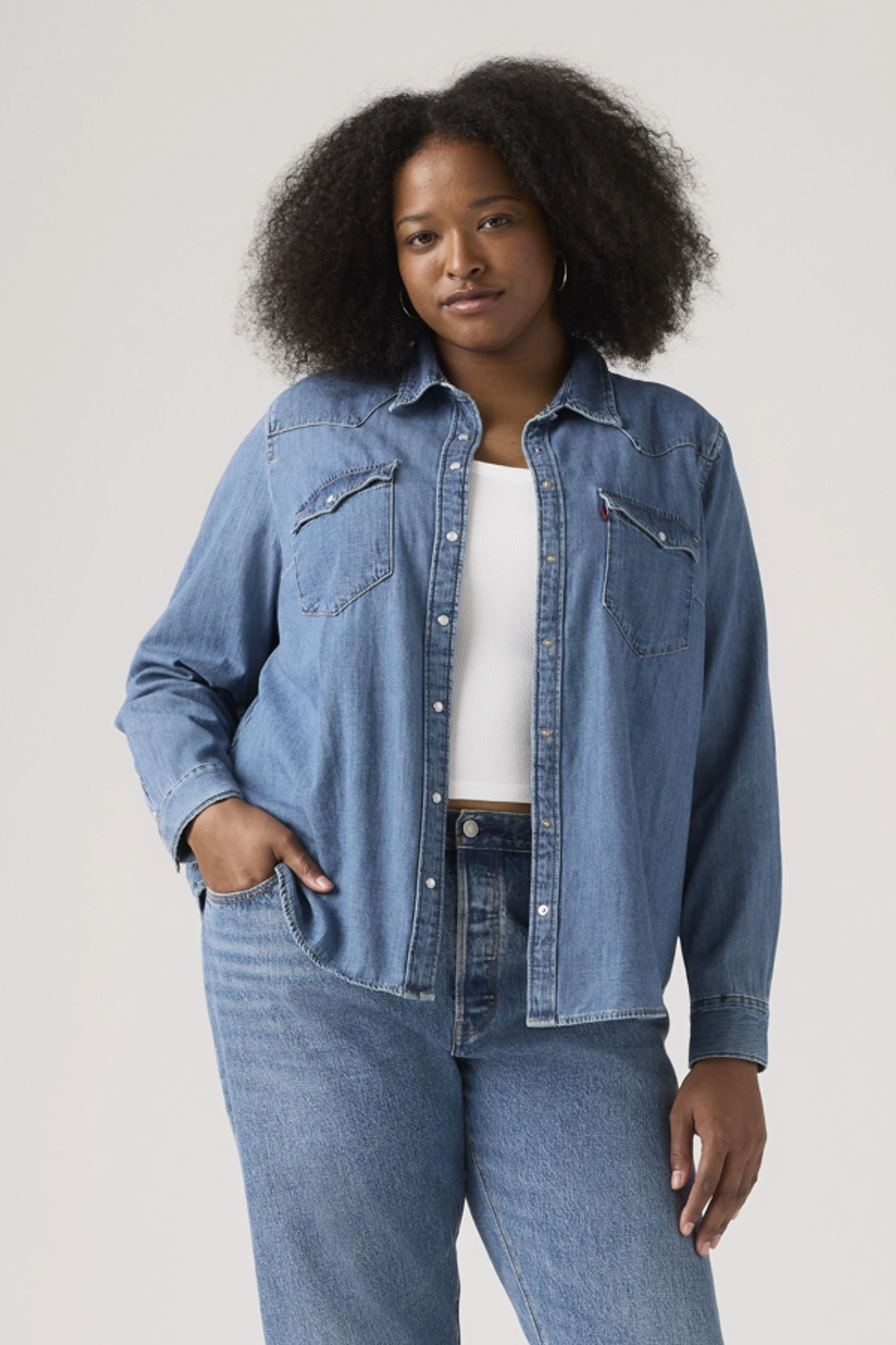 Levi's Chemise Western Essential (grandes Tailles) - Femme - Bleu / Mighty Fine - 4X - 2