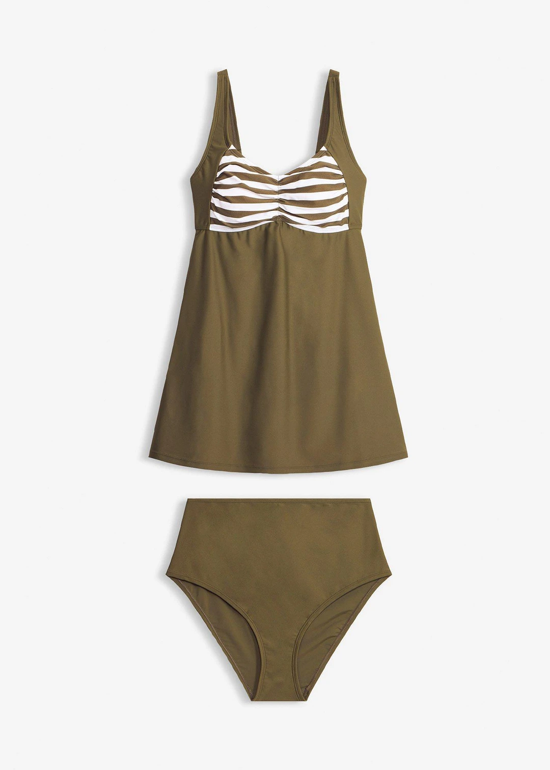 Tankini long (ens. 2 pces) avec bas de maillot taille haute