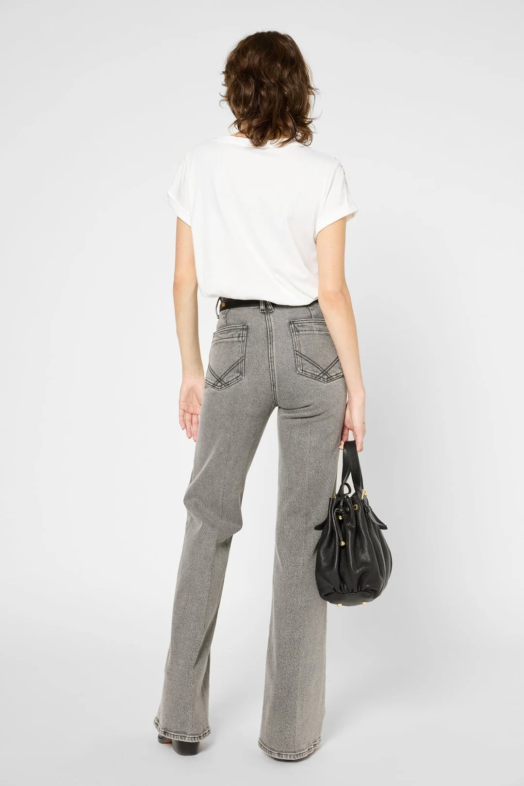 T-shirt à palmiers en strass - GISELE - Blanc