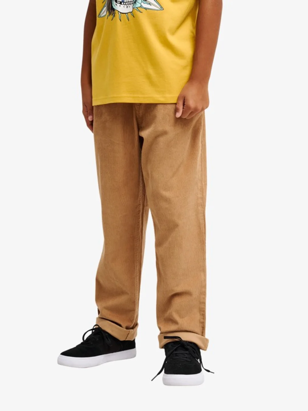 Taxer Cord - Pantalon stretch à taille élastique pour Garçon 8-16 ans Noir