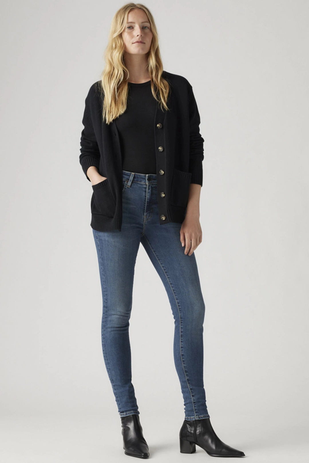 Levi's Jean Skinny 721 À Taille Haute - Femme - Noir / Black Worn In - 25X32