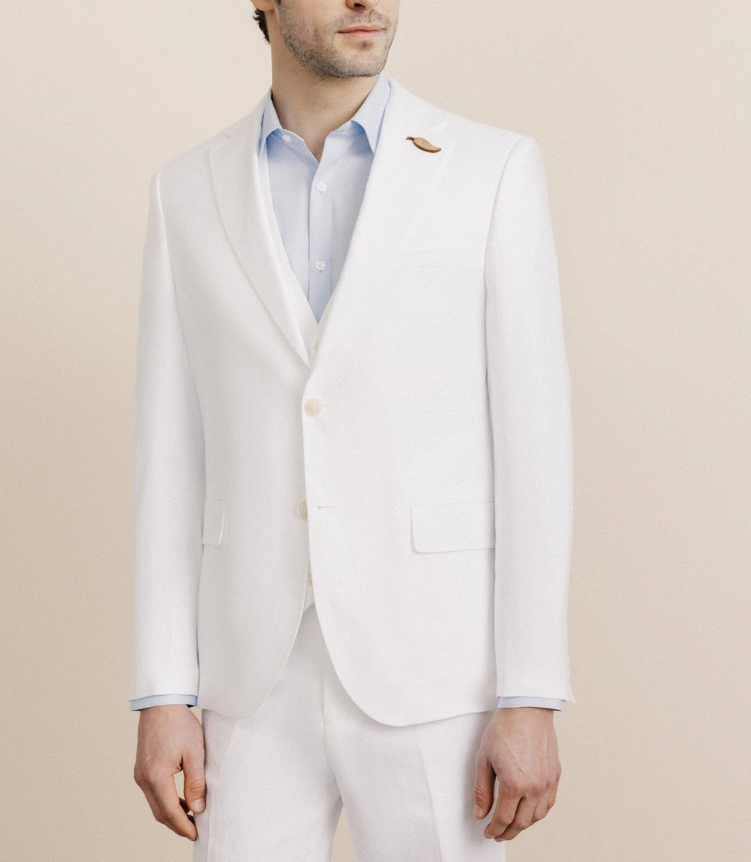 IZAC - Veste ville 100% lin séparable blanche