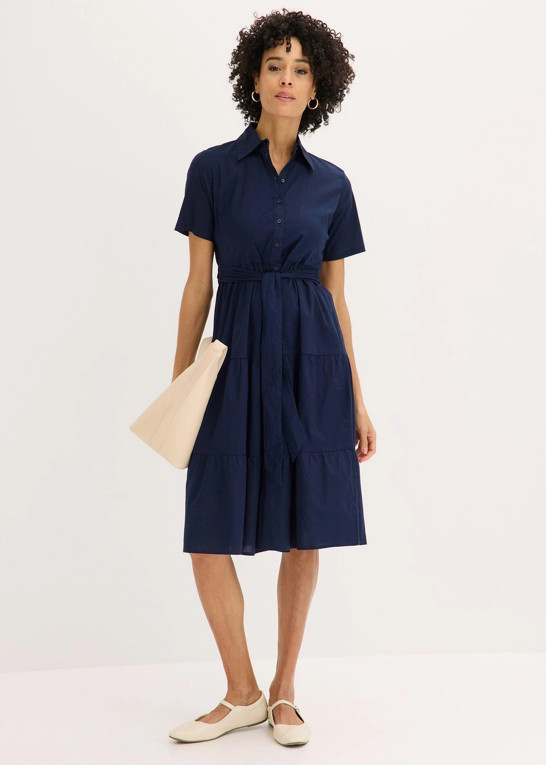 Robe-chemise en coton extensible - 2