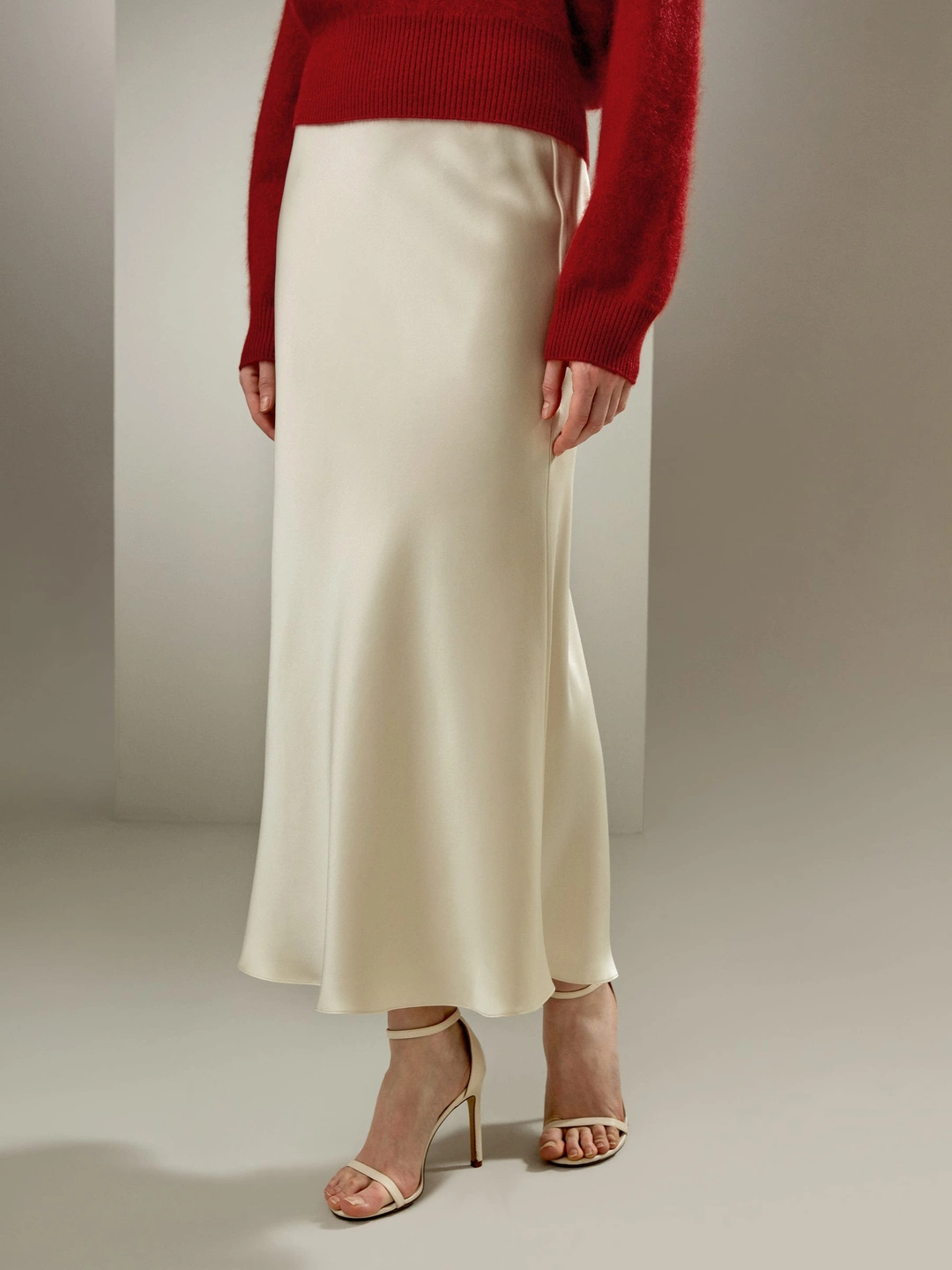 LILYSILK Jupe Longue En Soie Texture Luxueuse Soie Charmeuse Double Face Élégance Sans Effort Charme Classique Lilyblanc Petite 40