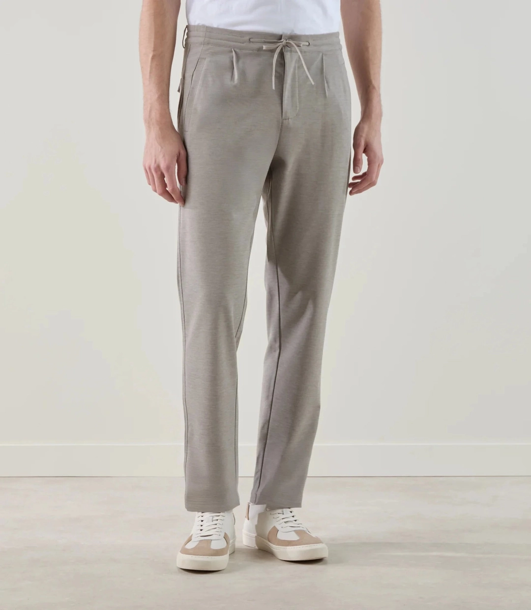 IZAC - Pantalon casual en maille beige