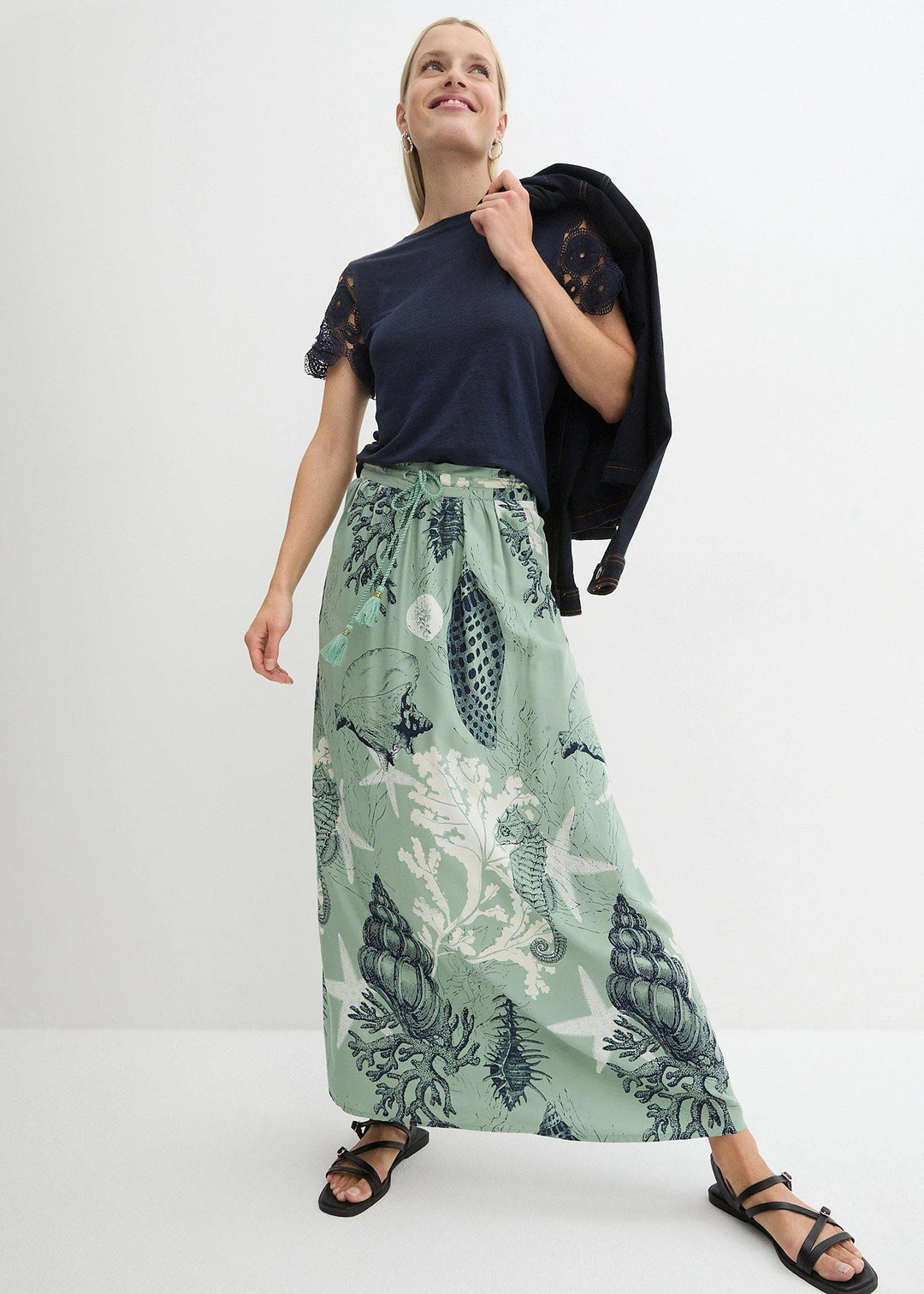Jupe longue en viscose fluide - 2
