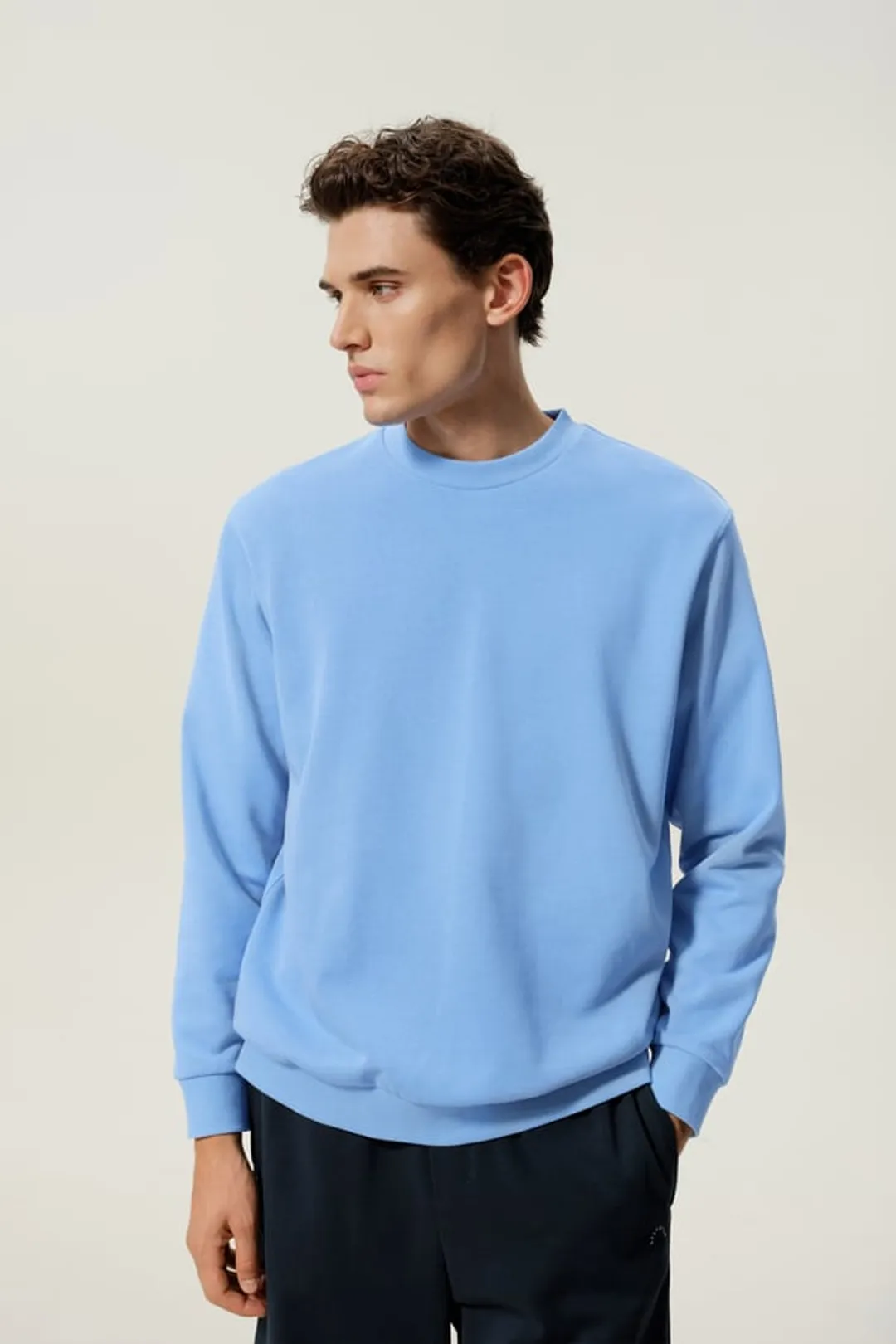 LILYSILK Sweat-shirt Homme SILKERRY en Soie et Coton Doux à Col Rond Husky L