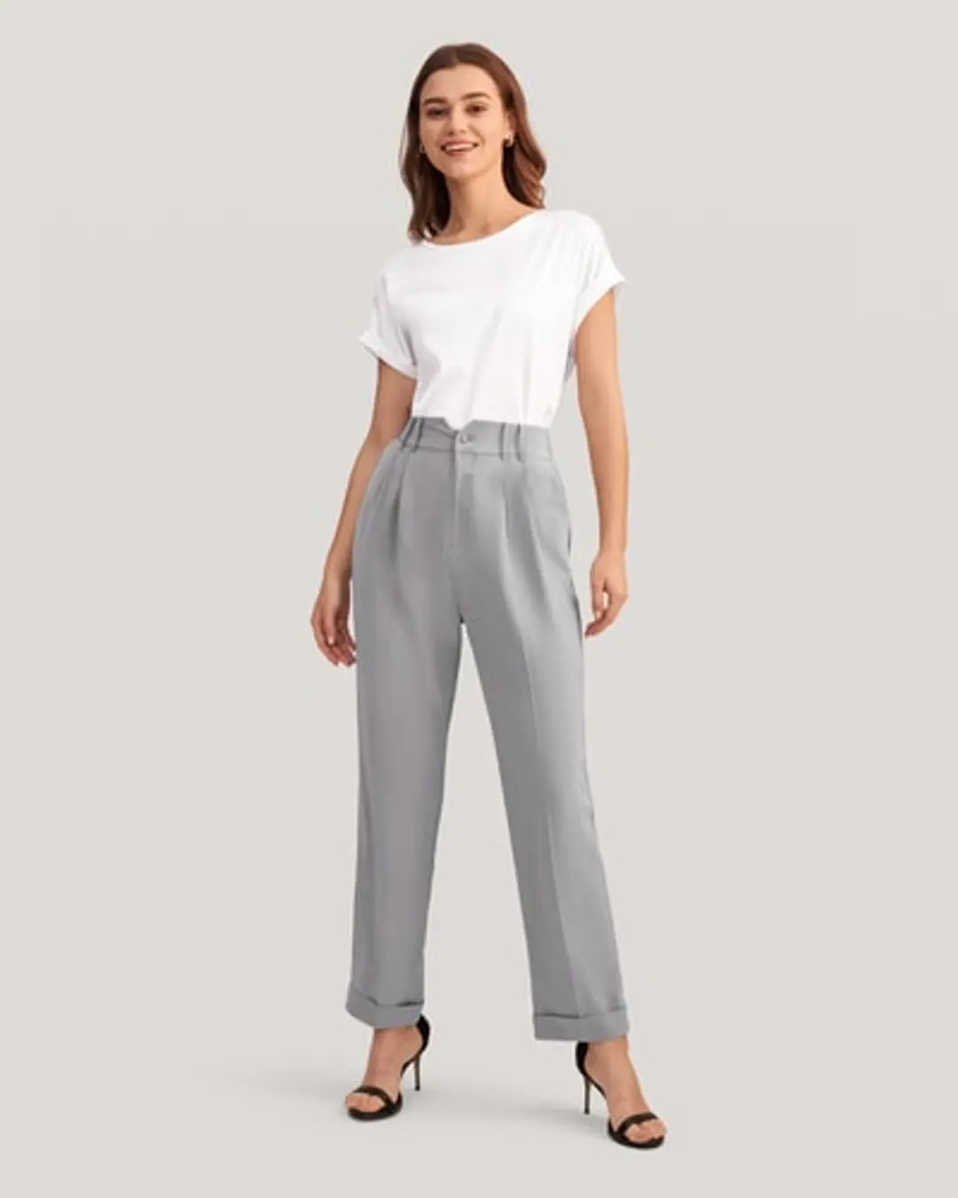 LILYSILK Pantalon Crêpe De Soie Femme Fermeture Boutonnée 18 Momme Crêpe De Chine Soie Régulation De La Température Pantalon Noir 54