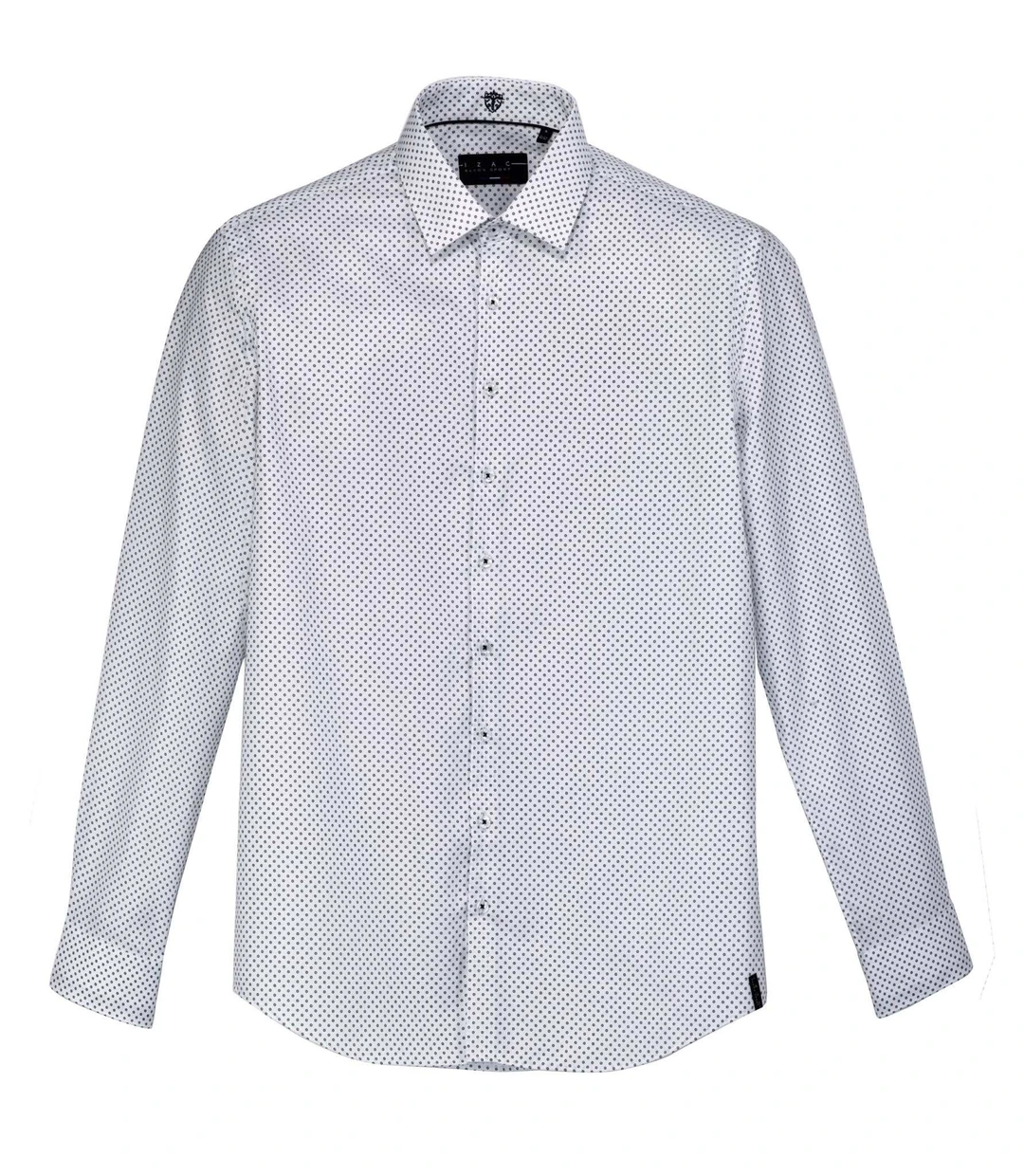 IZAC - Chemise micro motifs blanc ''Samuel''