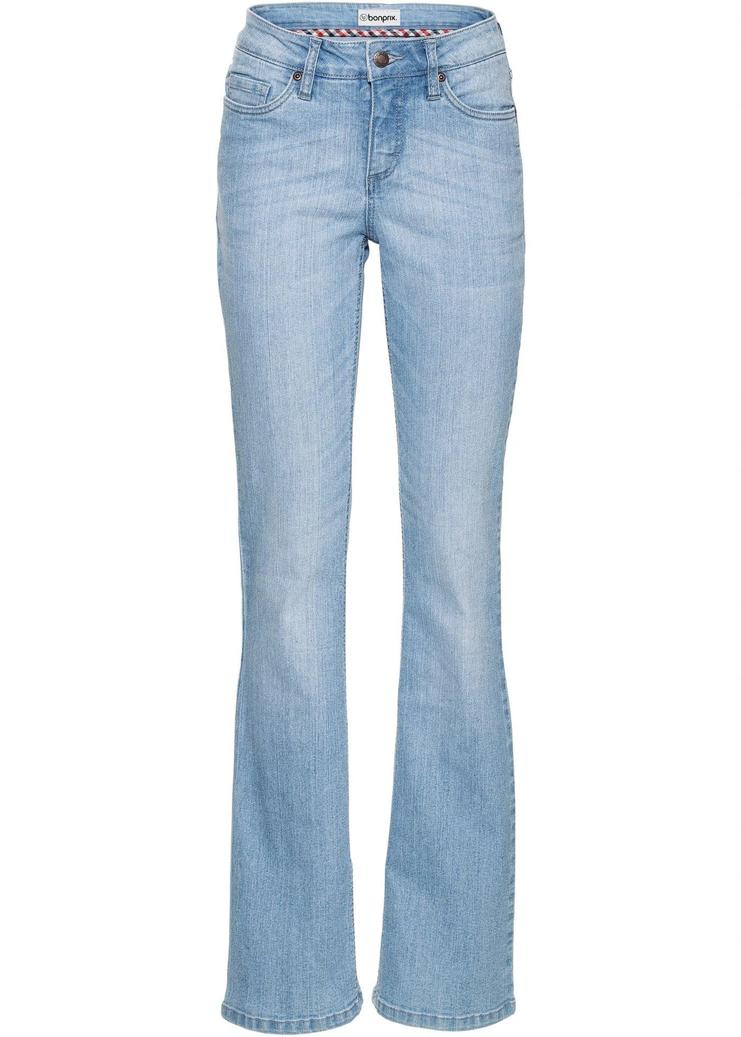 Jean bootcut taille mi-haute, extensible et confortable