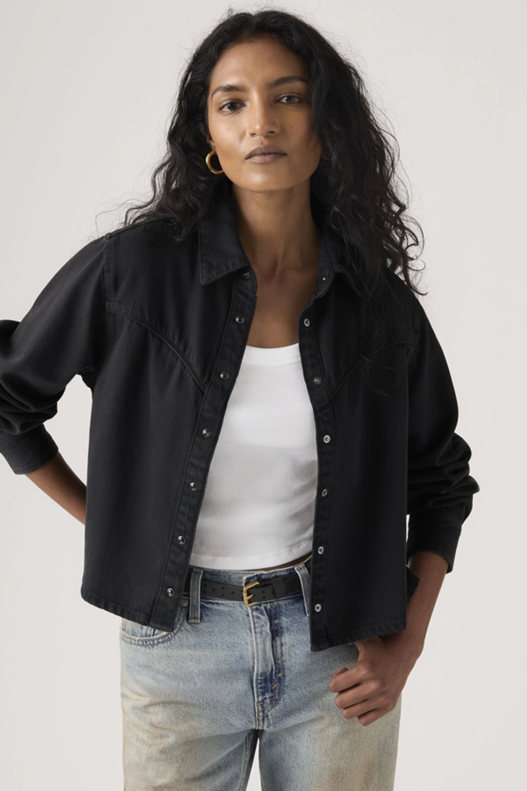 Levi's Veste Chemise Logan - Femme - Bleu / Tencel Dark Nights - XS