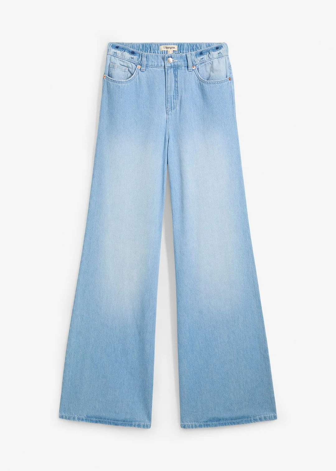 Jean large, taille haute et élastiquée