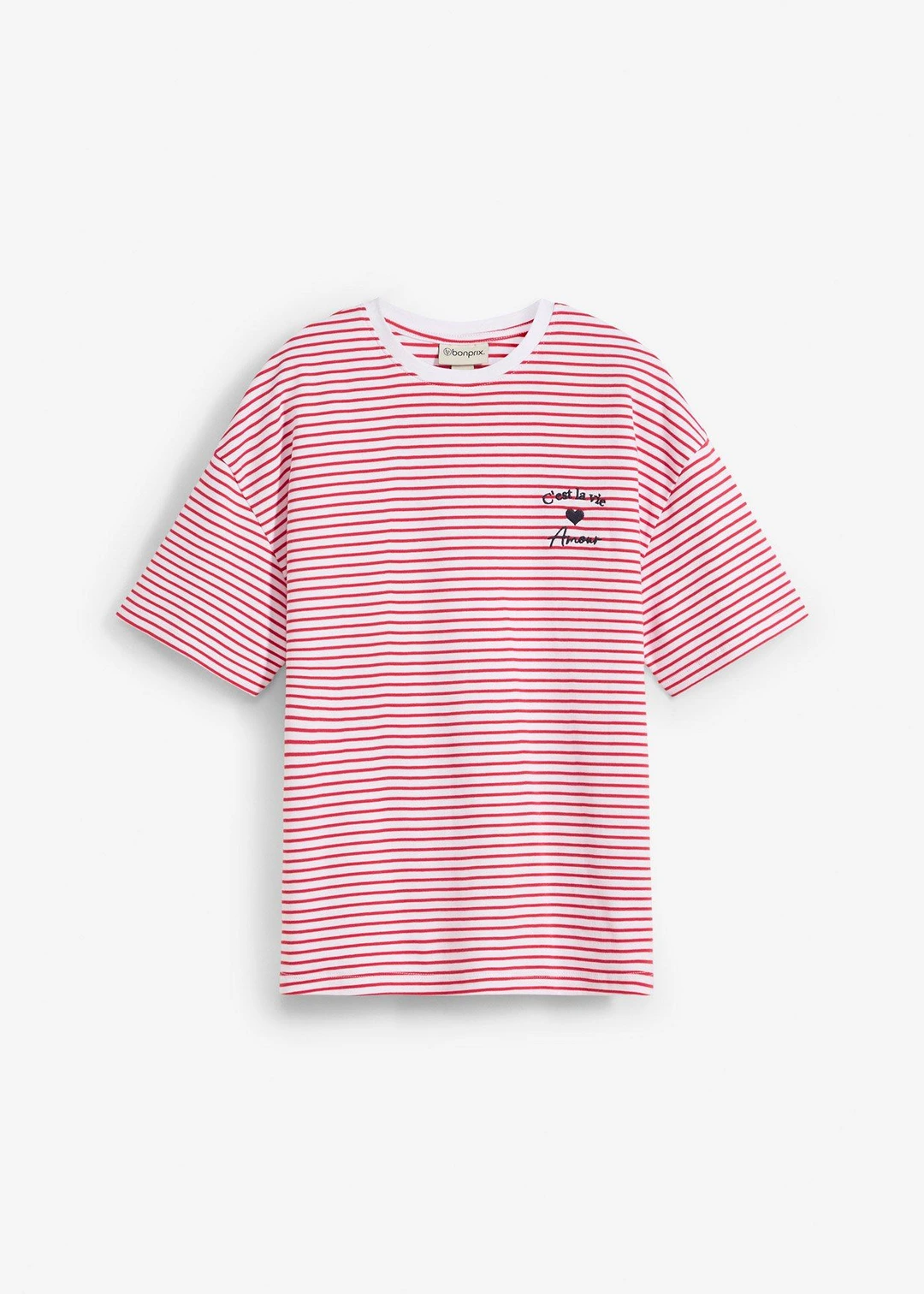 T-shirt rayé avec broderie