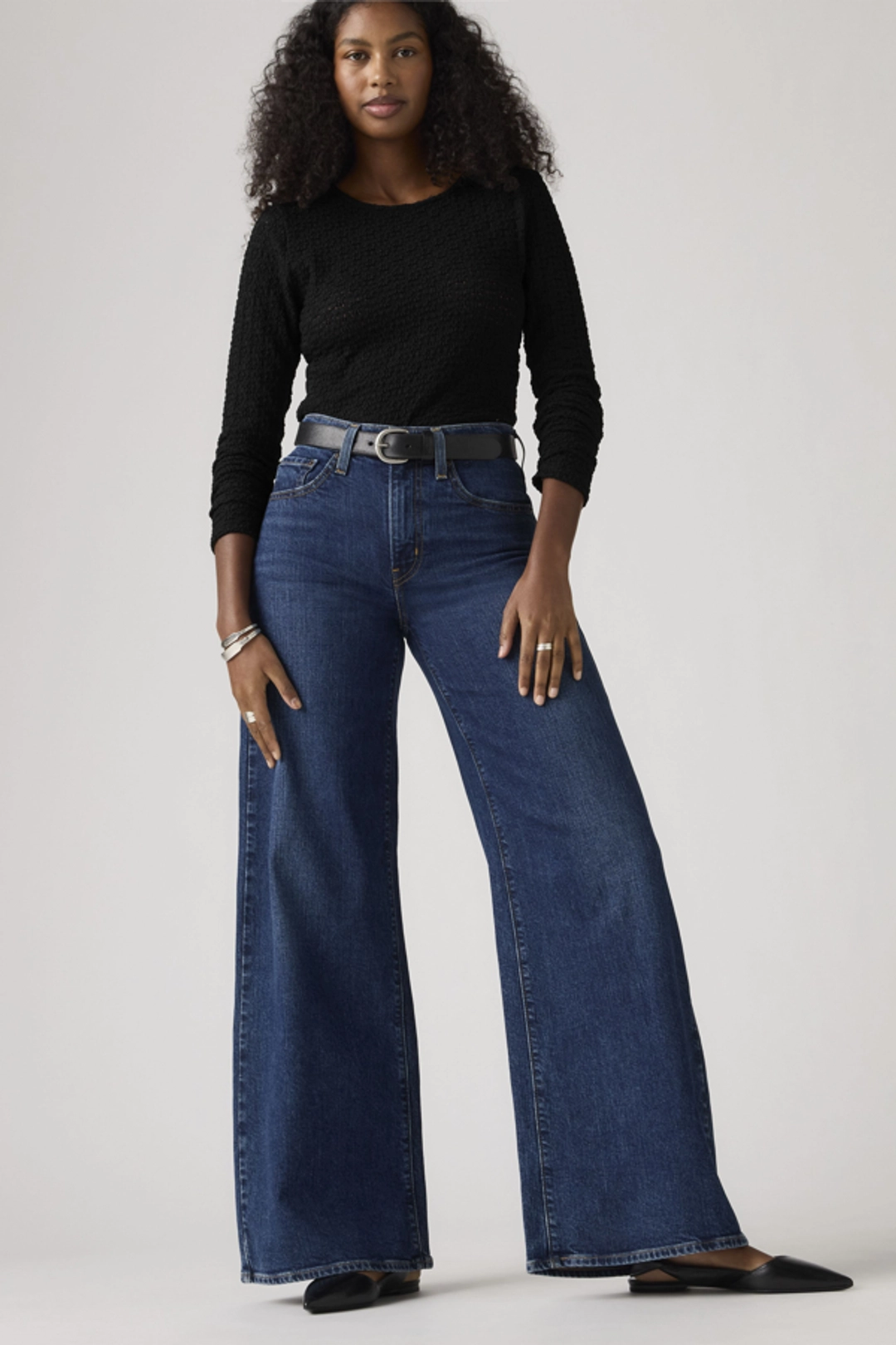 Levi's Jean 728 Taille Haute Wide Leg - Femme - Noir / Rodeo Princess - 34X30