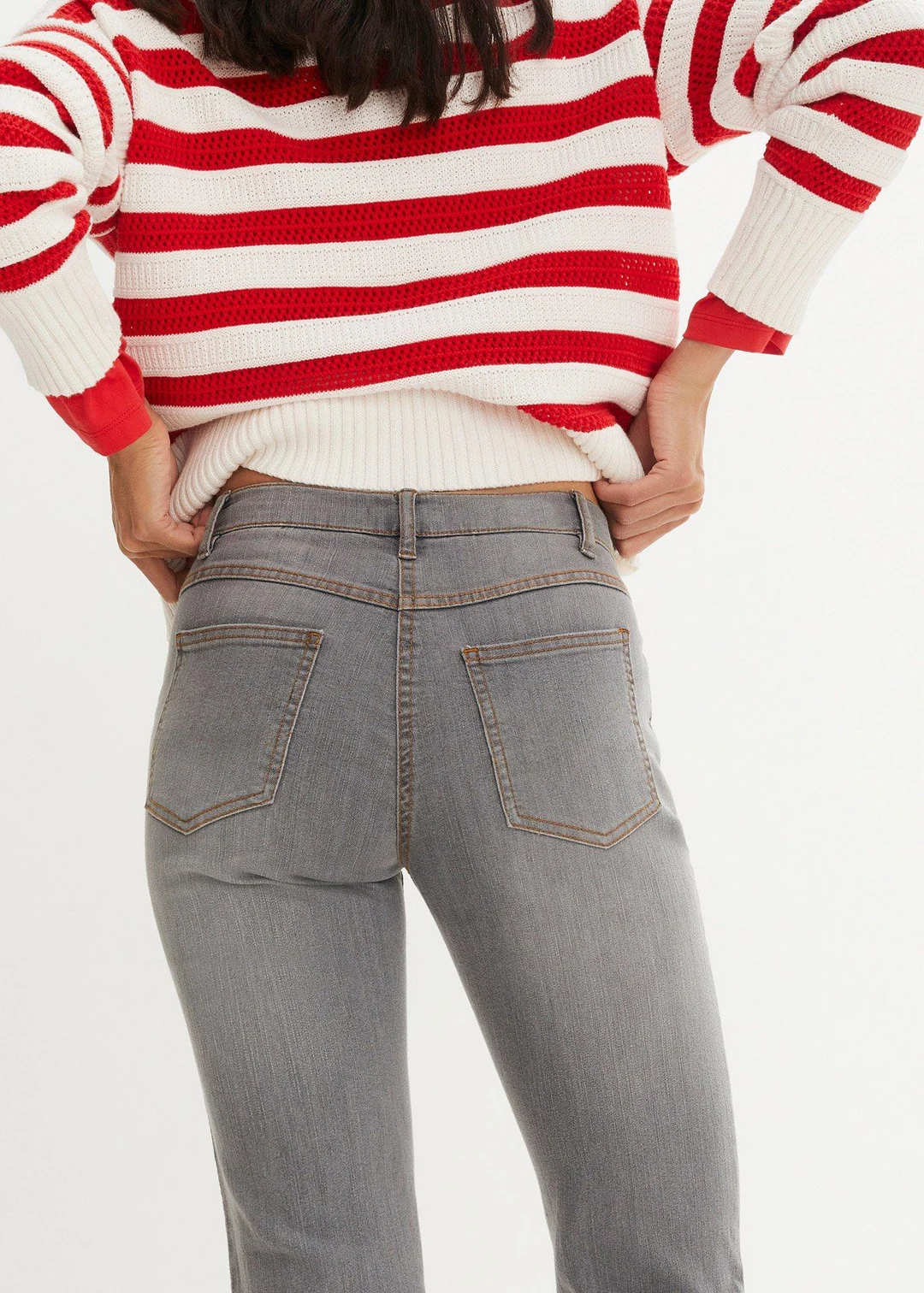 Jean droit taille mi-haute, extensible - 3
