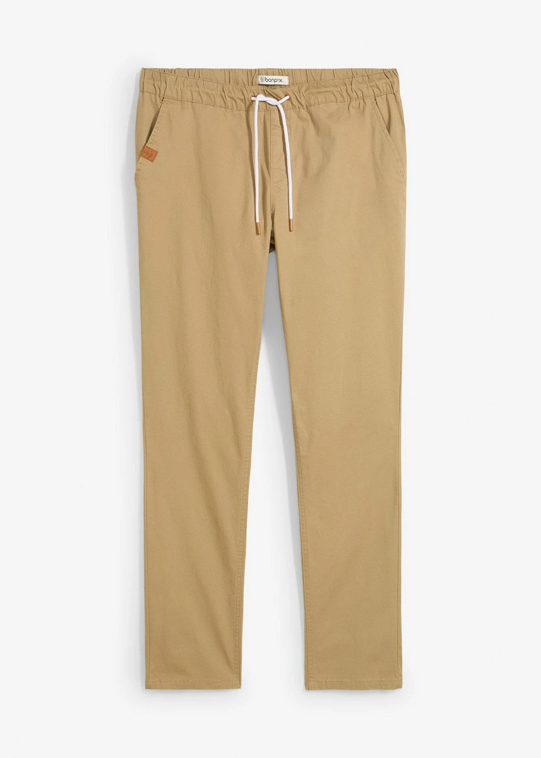 Pantalon droit regular et extensible à taille élastiquée