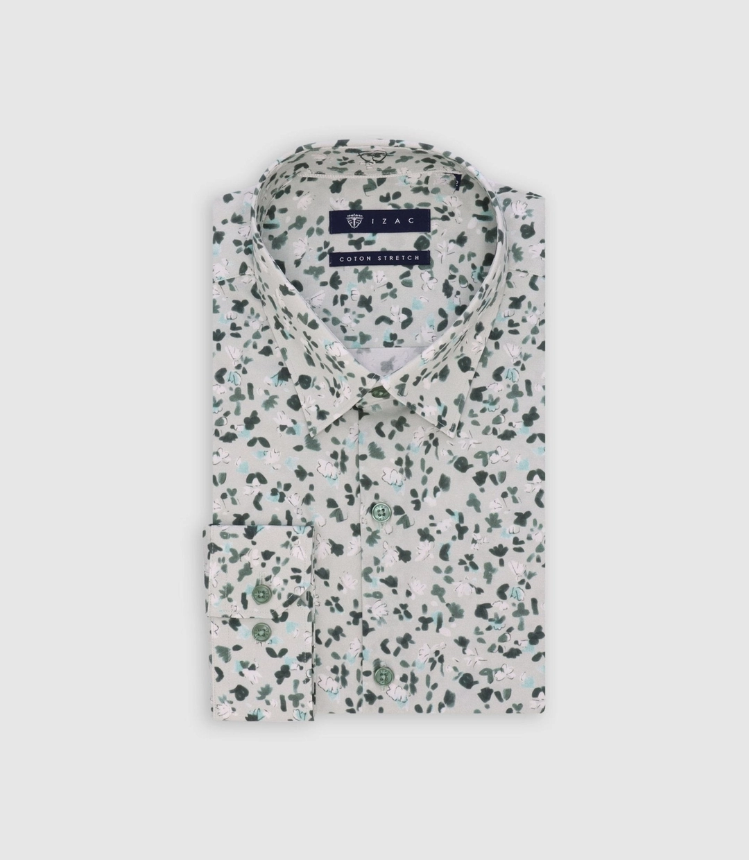 IZAC - Chemise imprimée verte