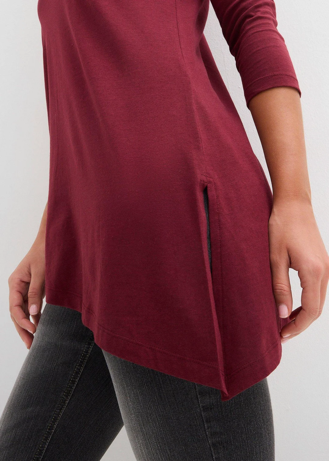 T-shirt long en coton et viscose - 3