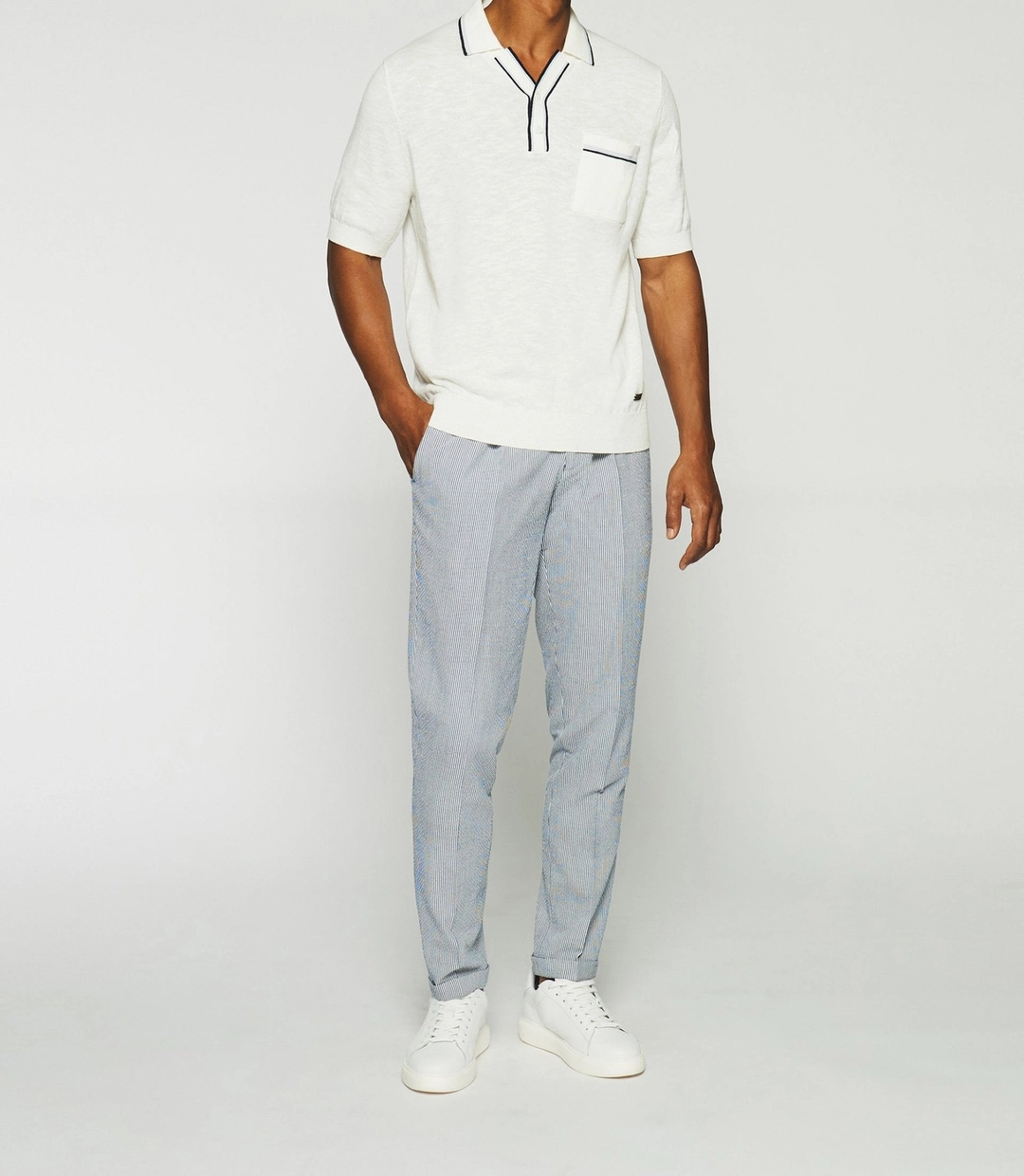 IZAC - Polo uni avec poche écru GASTON