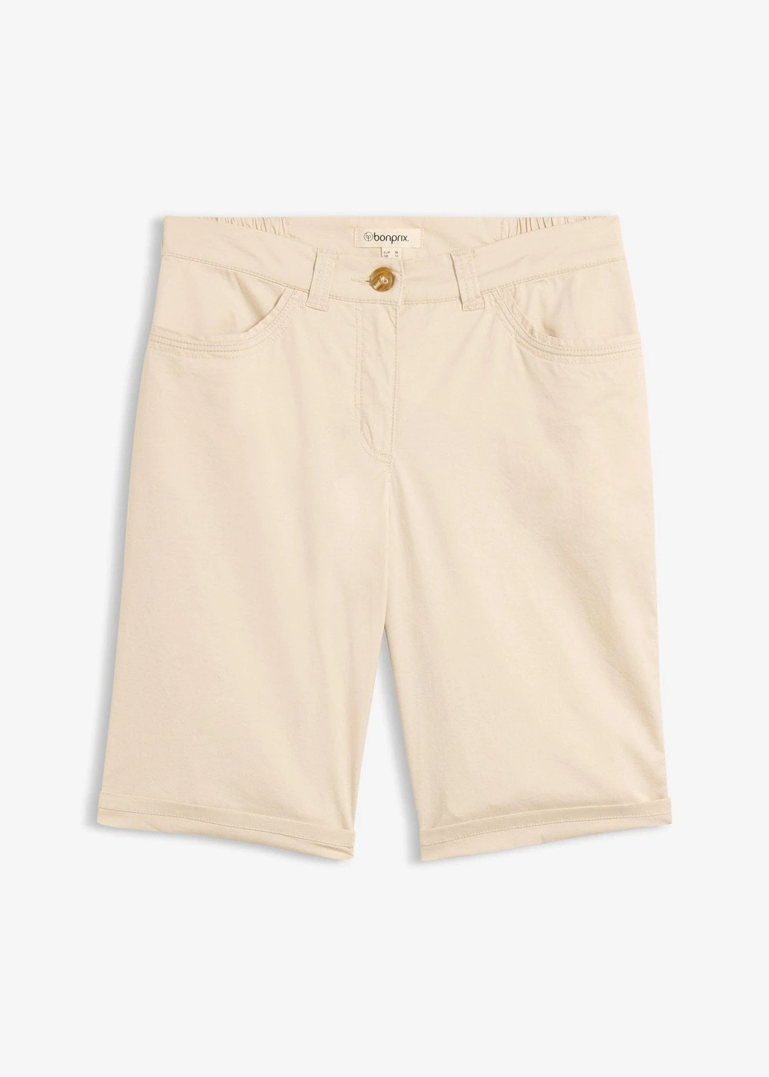 Bermuda paper touch en coton à taille élastiquée