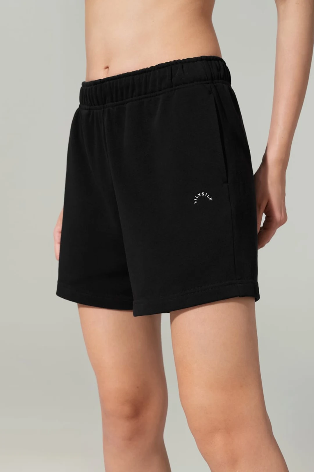 LILYSILK Short Porchlight Gris Chiné XL Femme Détente SILKERRY Doux Respirant Poches Cordon