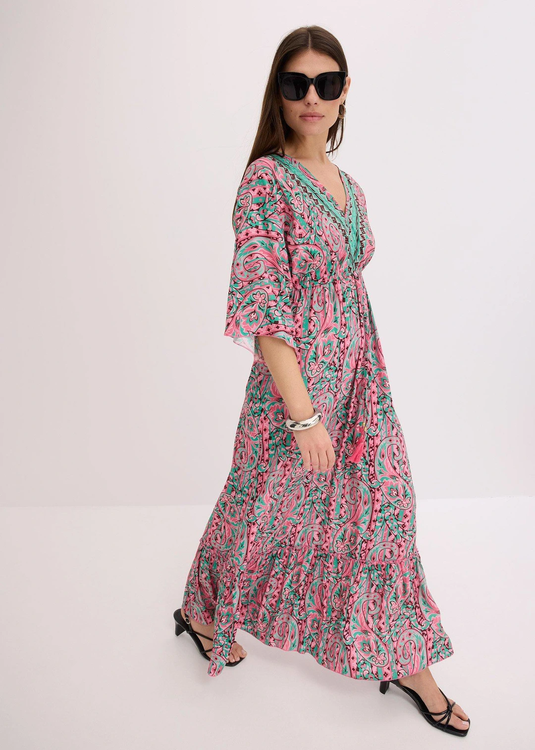 Robe longue en viscose fluide