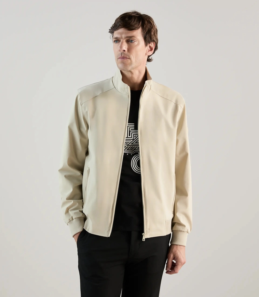 IZAC - Blouson col montant beige