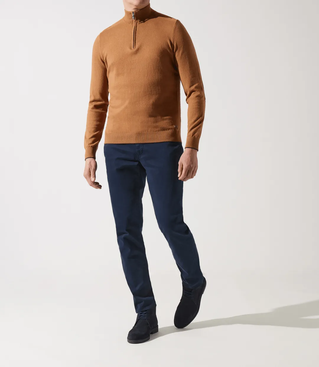 IZAC - Pull col zippé camionneur camel