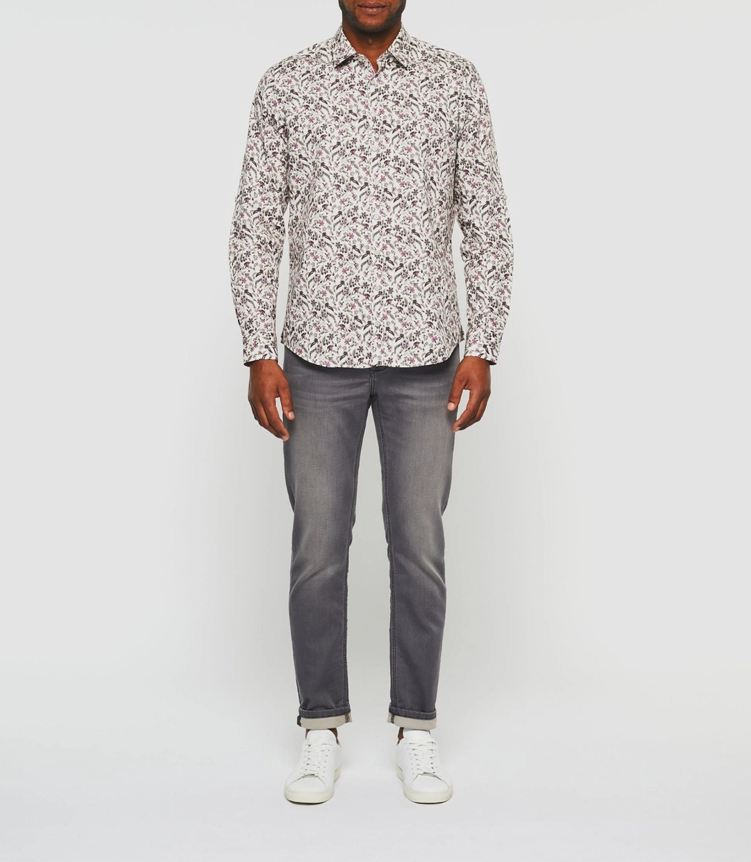IZAC - Chemise imprimée beige et kaki ''Kayon''