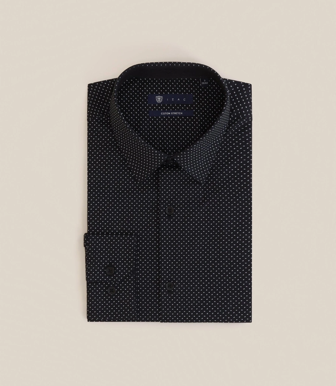 IZAC - Chemise imprimée slim noire