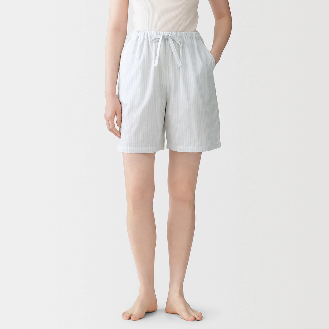 Short d’intérieur en gaze fine pour femme