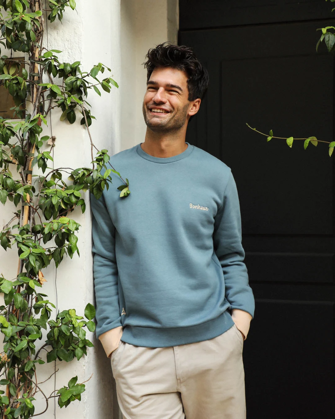 SWEAT BLEU CANARD| BONHEUR | COTON BIO