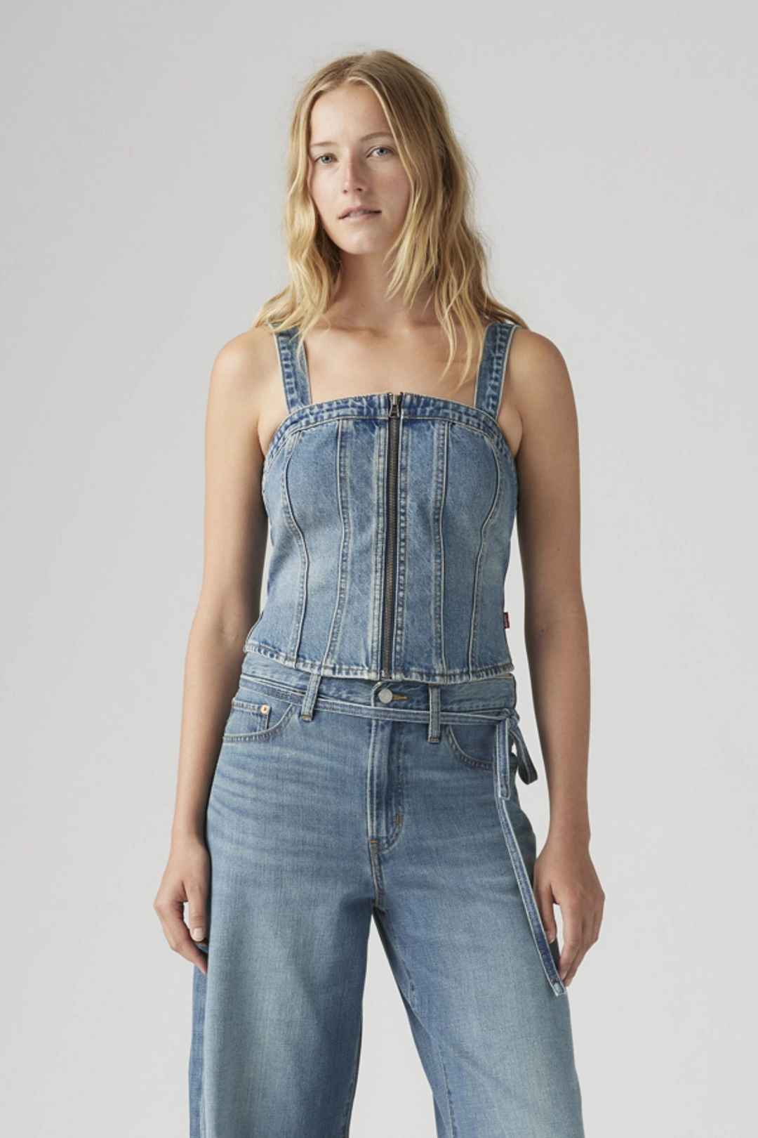 Levi's Haut Sculpted Bustier - Femme - Bleu / Verified Vintage Bustier - XS