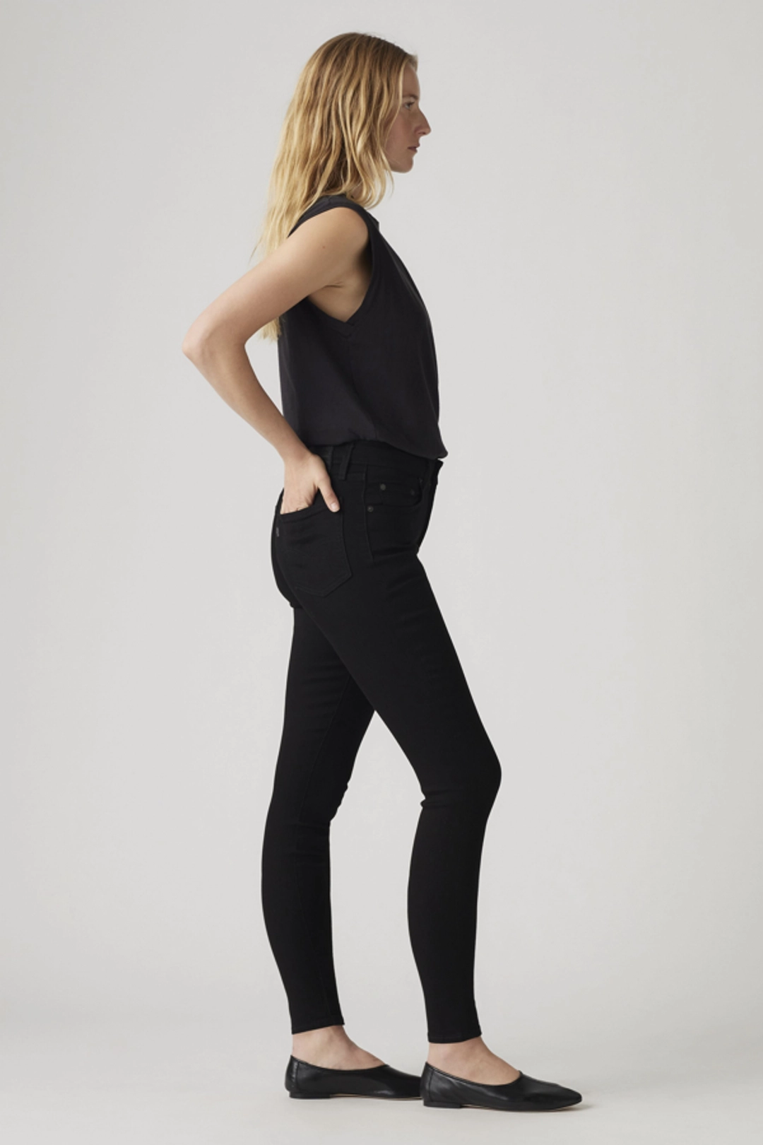Levi's Jean Skinny 721 À Taille Haute - Femme - Noir / Black Worn In - 25X32 - 2