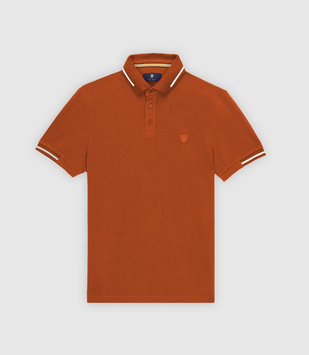 IZAC - Polo col rayé manches courtes orange GREGORY