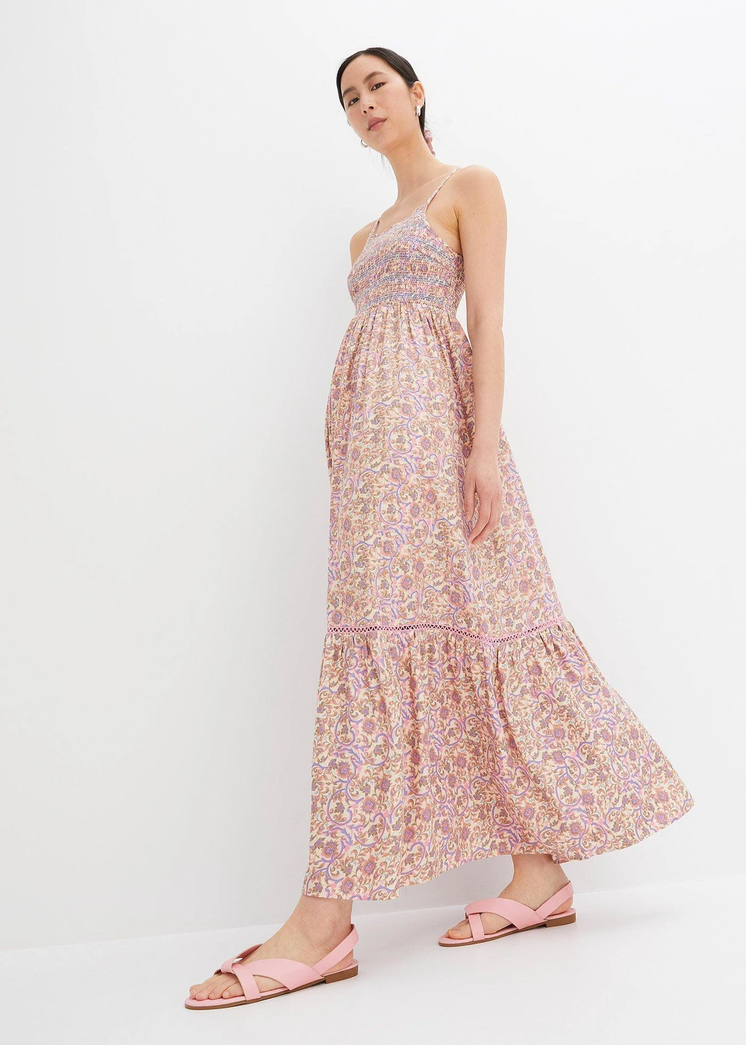Robe longue smockée - 2