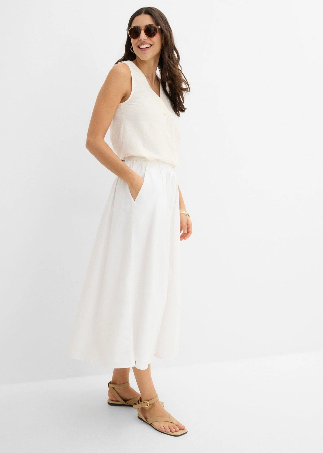 Jupe midi 100% coton - 2