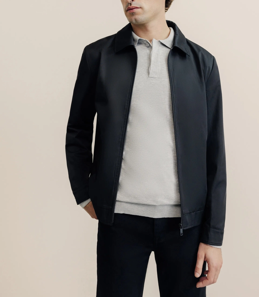 IZAC - Blouson col chemise noir