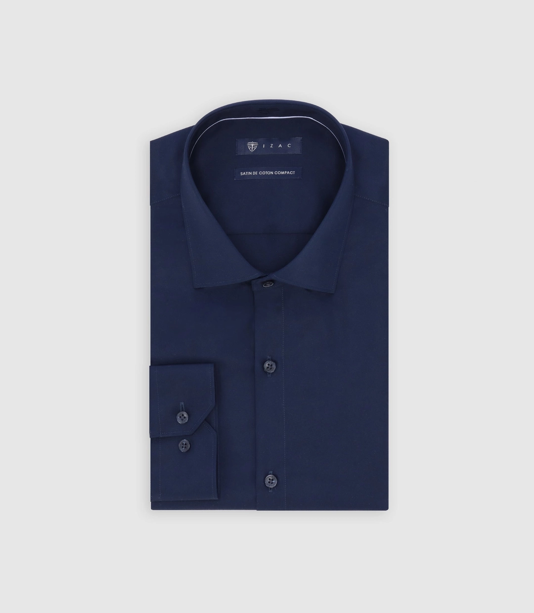 IZAC - Chemise en satin de coton marine