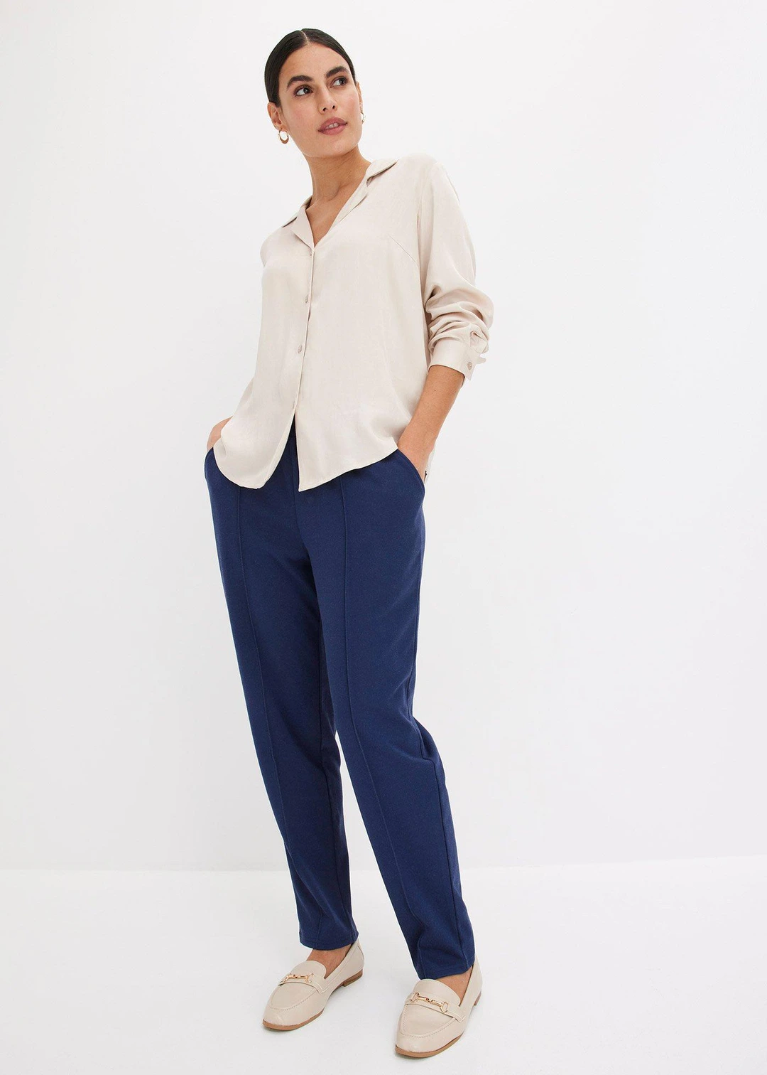 Pantalon élastiqué avec nervures devant - 2