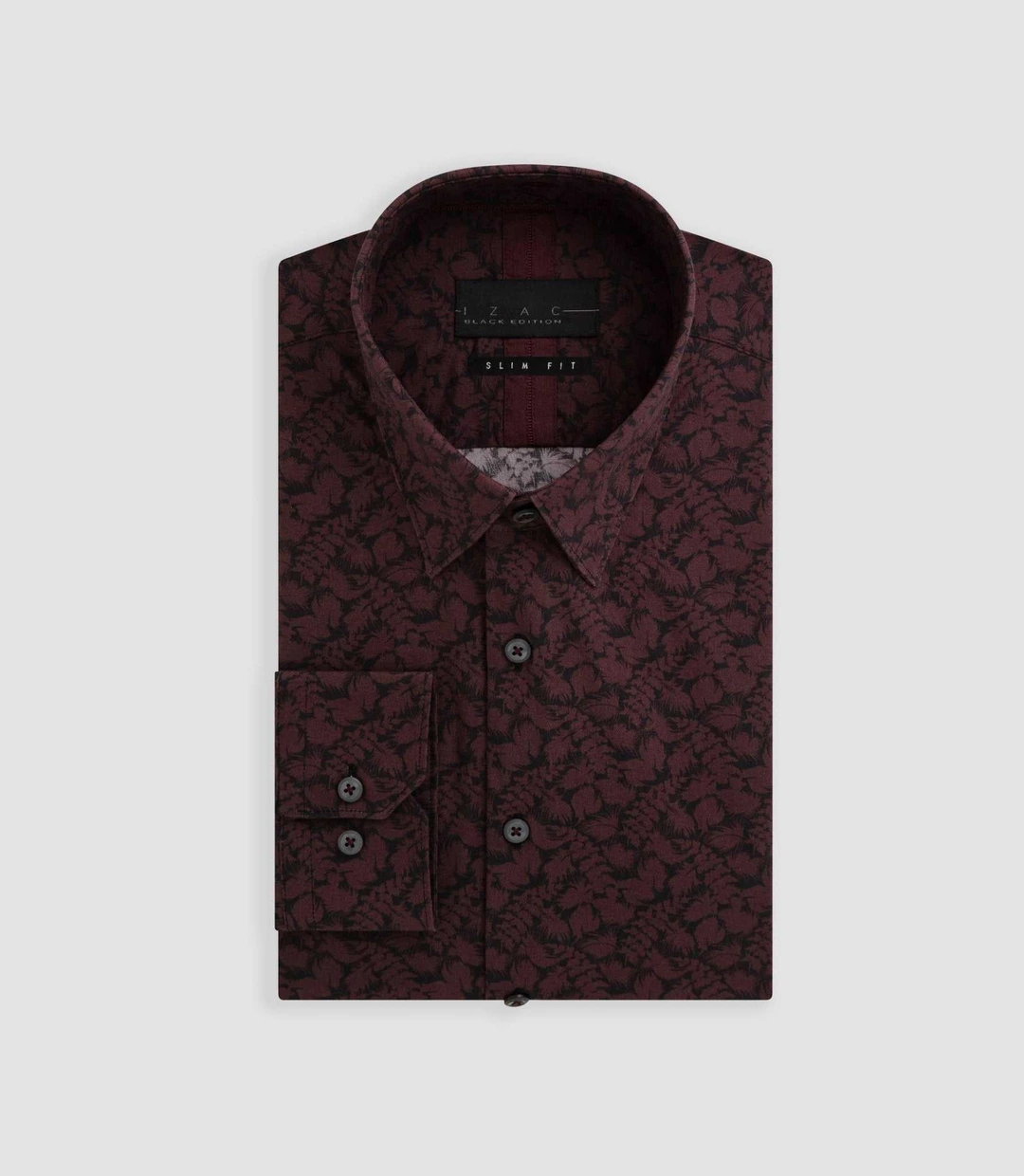 IZAC - Chemise imprimée floral bordeaux ''Balthazar''