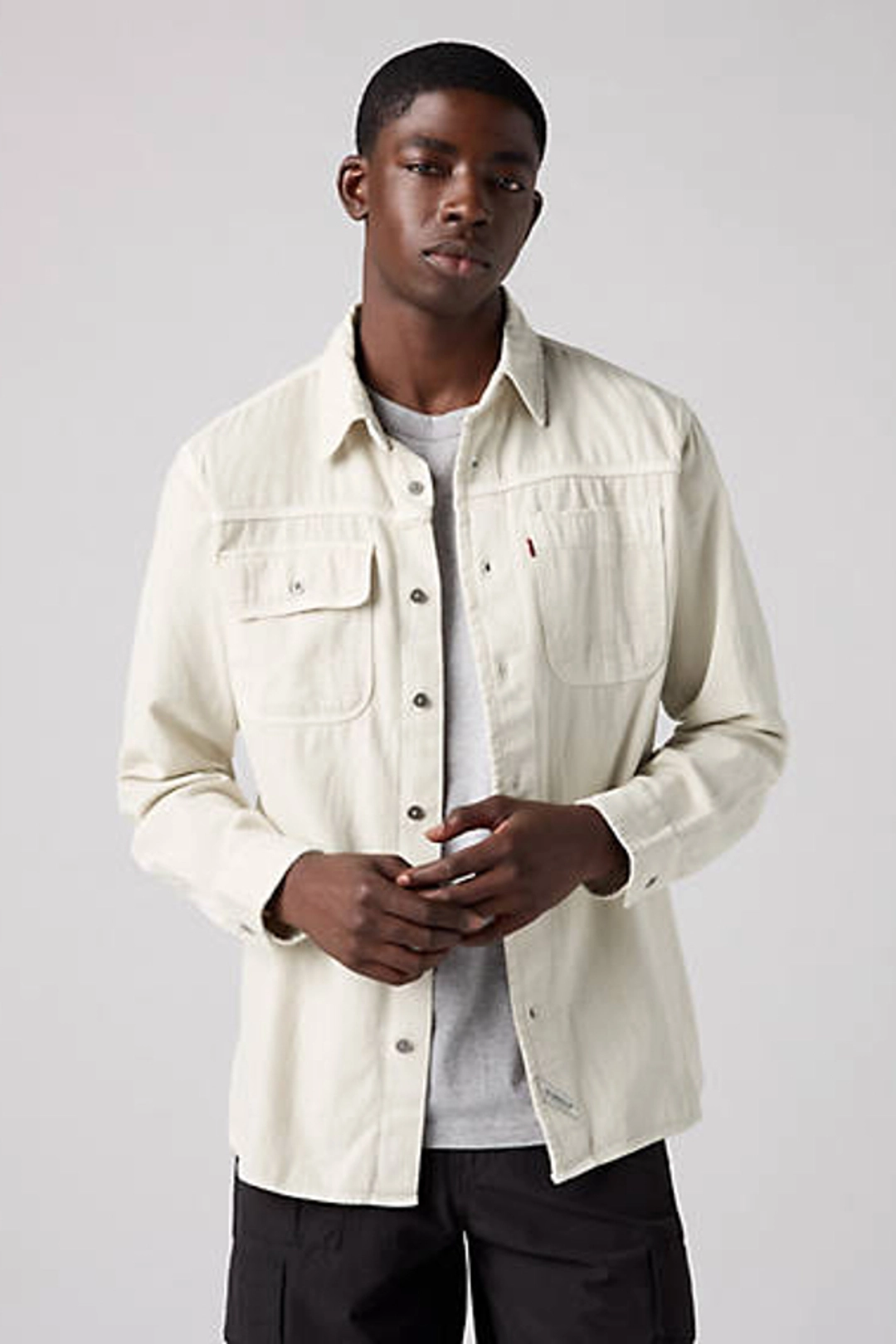 Levi's Chemise Auburn Worker - Homme - Gris / Harp Silver Birch Garment Dye - 2XL