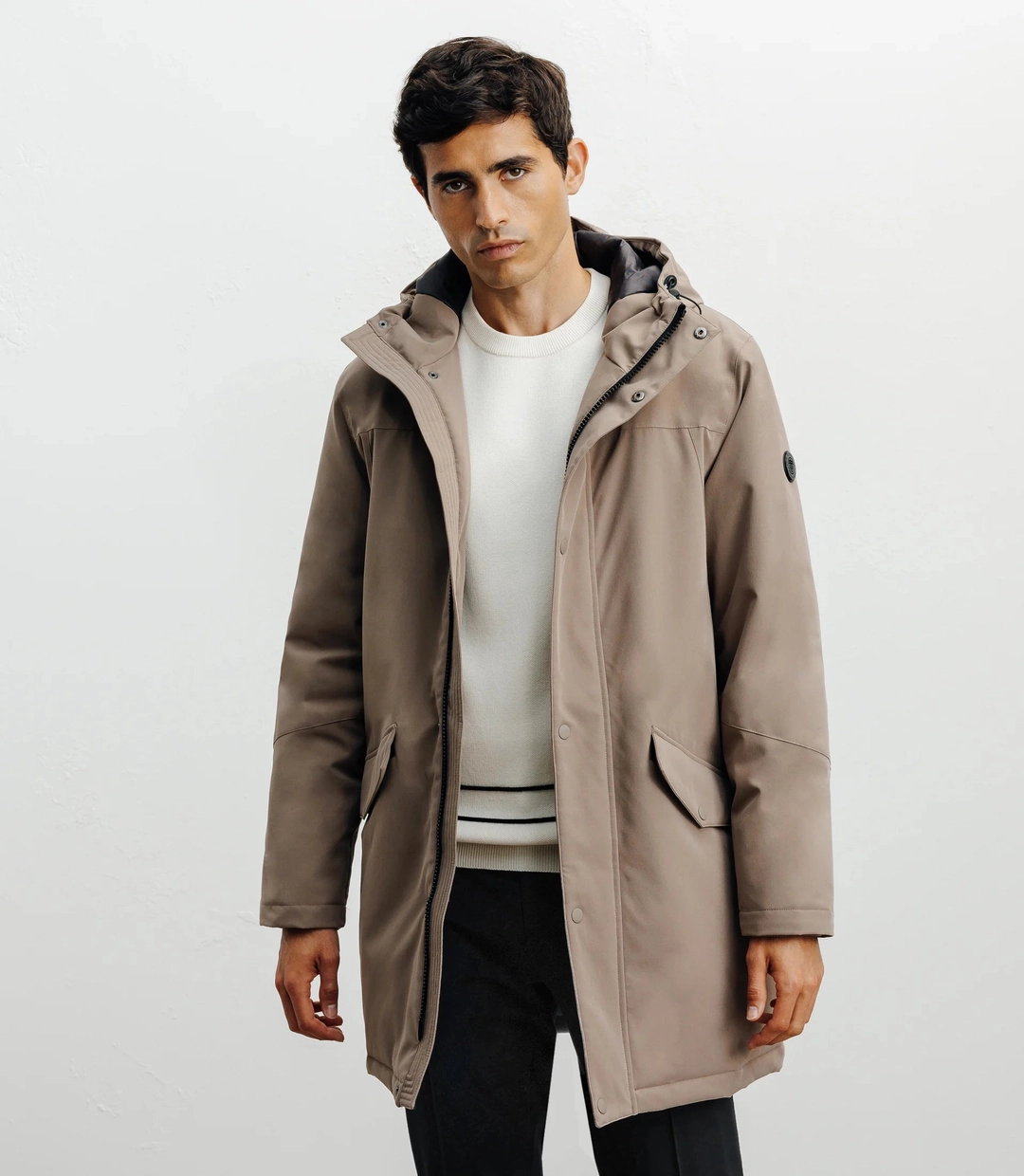IZAC - Parka à capuche taupe