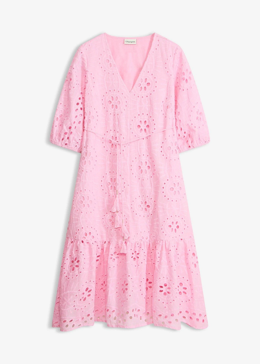 Robe midi en broderie anglaise 100% coton