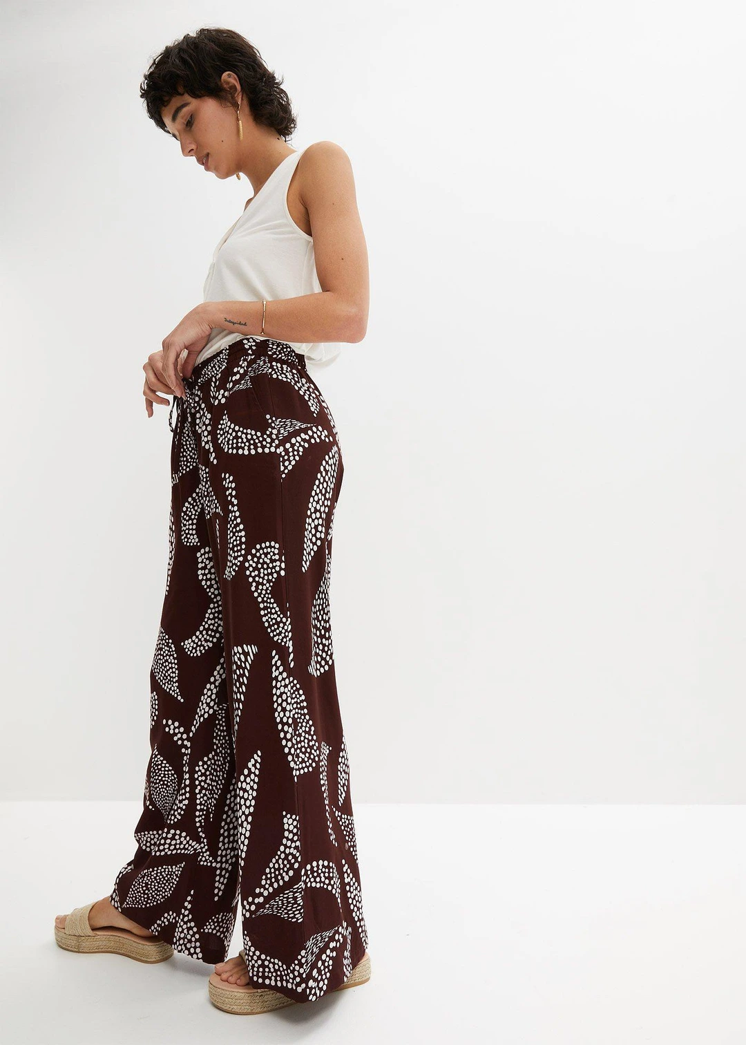 Pantalon large en viscose