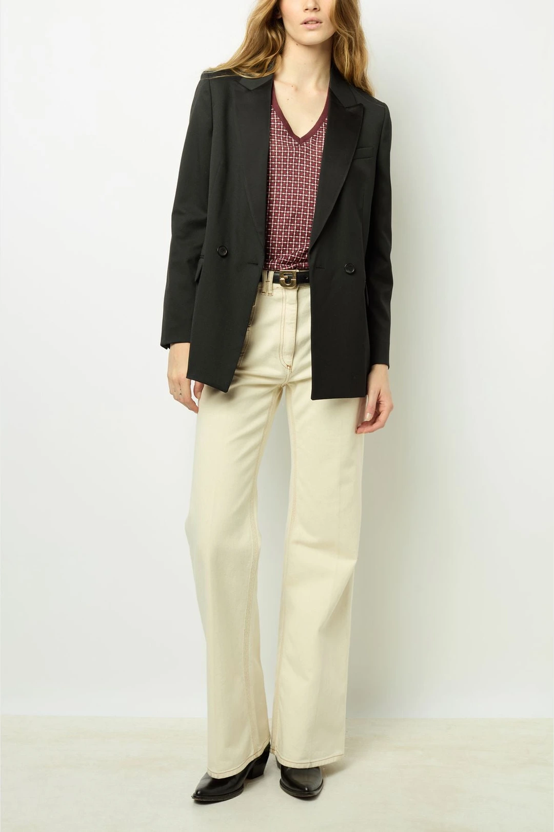 T-shirt imprimé géométrique - AYLA - Bordeaux - 6