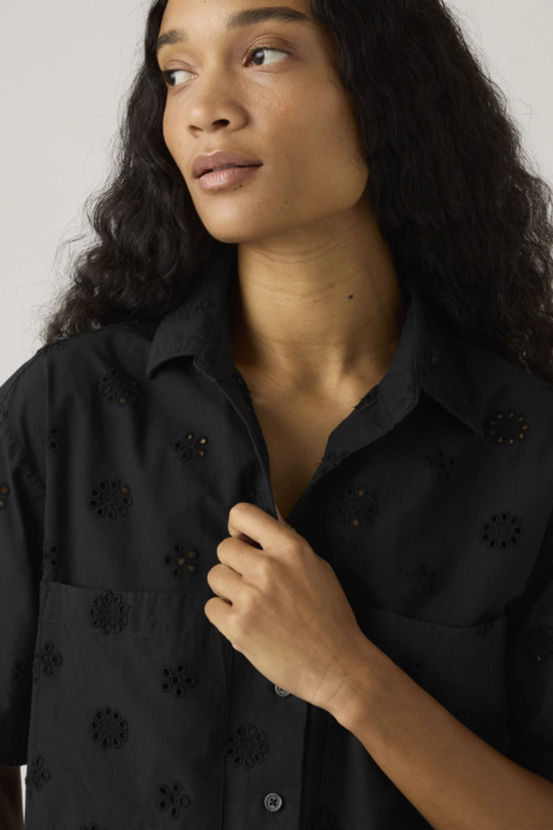 Levi's Chemise Manche Courte Crop Novelty Harlie - Femme - Noir / Anthracite Night - XS - 2
